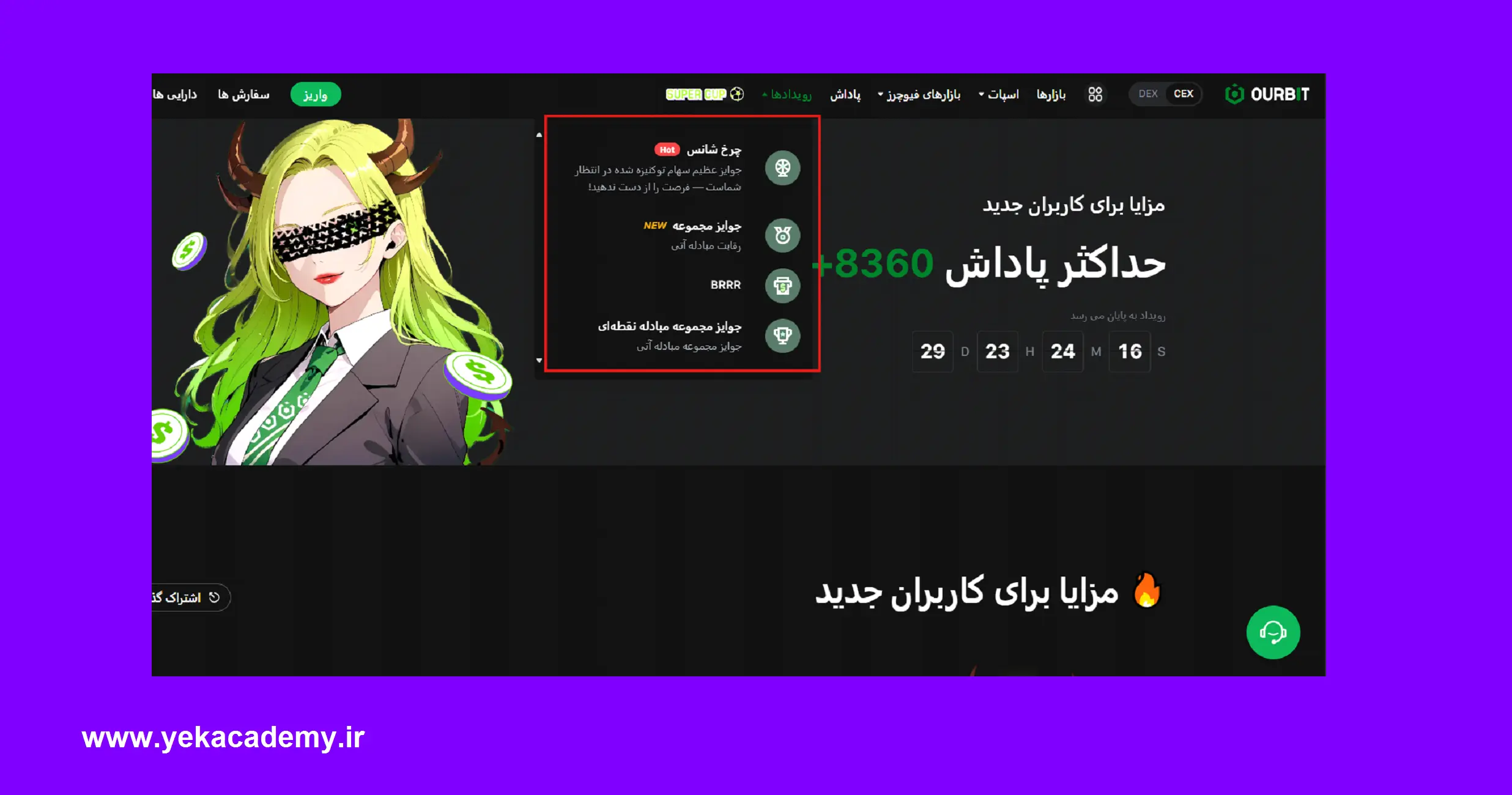 Orbit Exchange Event Section