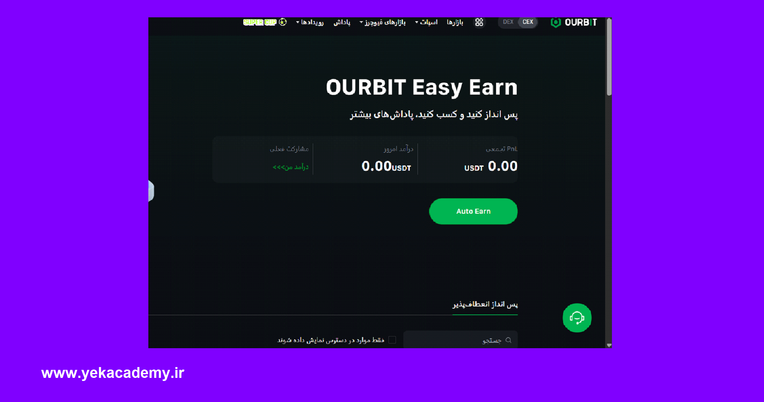 بخش کسب درآمد صرافی اوربیت